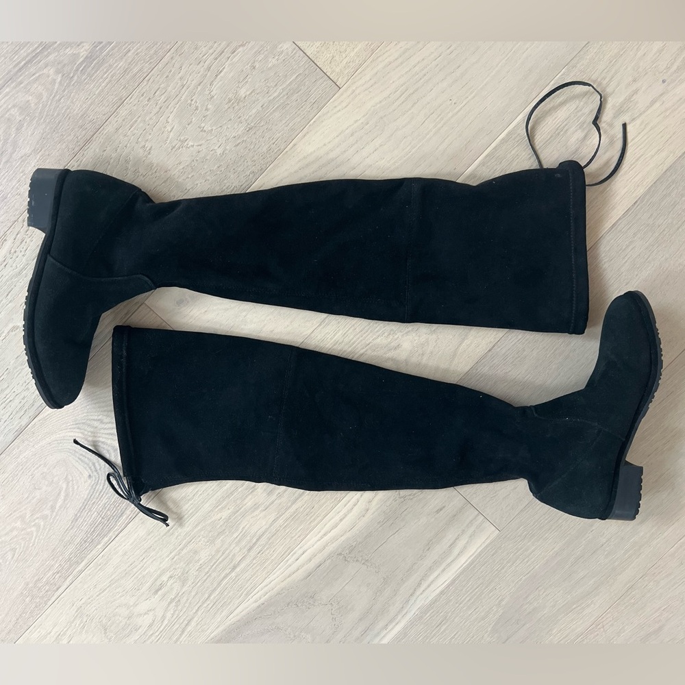 Stuart Weitzman Lowland Black Suede Over the Knee Boot 8.5US